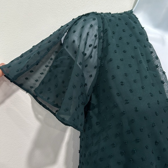 Lulus green dot ruffled midi dress - Picture 4 of 6